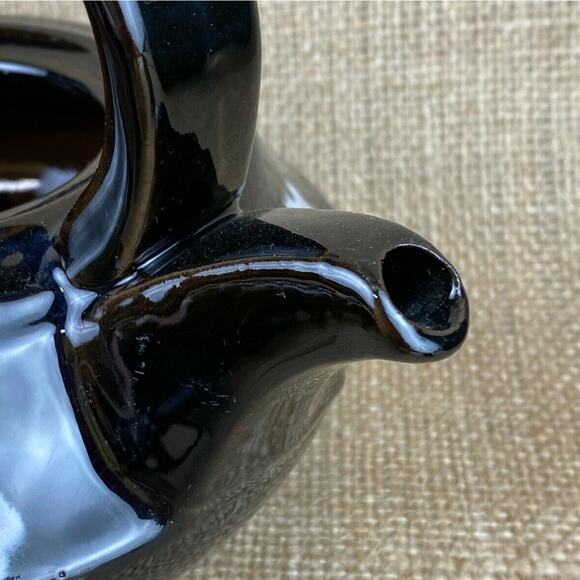 Vintage Hand Made Asian Black Glazed Red Clay Teapot Set - Picture 10 of 12